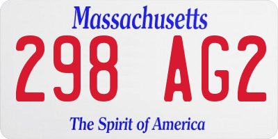 MA license plate 298AG2