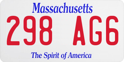 MA license plate 298AG6