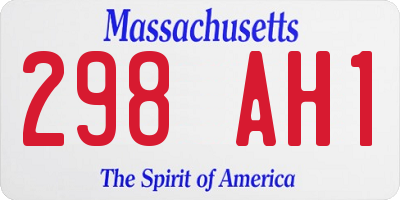 MA license plate 298AH1