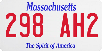 MA license plate 298AH2