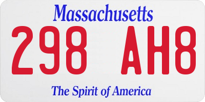 MA license plate 298AH8