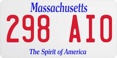 MA license plate 298AI0