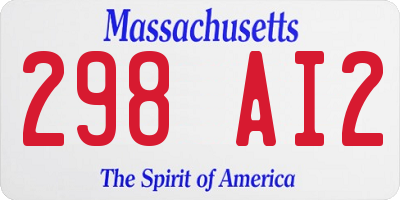 MA license plate 298AI2