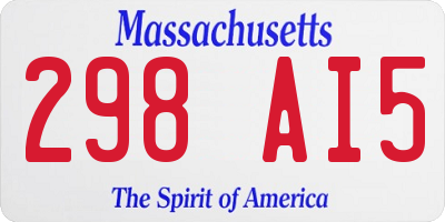 MA license plate 298AI5