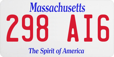 MA license plate 298AI6