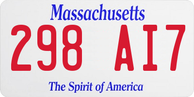 MA license plate 298AI7