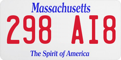 MA license plate 298AI8