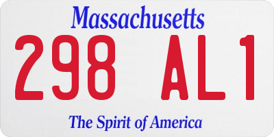 MA license plate 298AL1