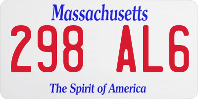 MA license plate 298AL6