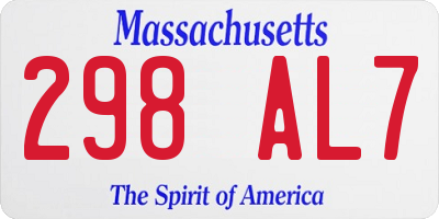 MA license plate 298AL7