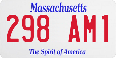 MA license plate 298AM1