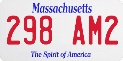 MA license plate 298AM2
