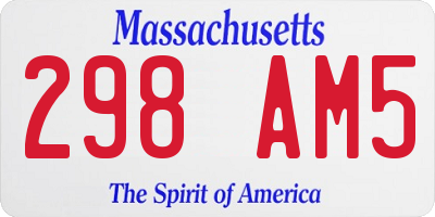 MA license plate 298AM5