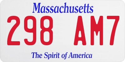 MA license plate 298AM7