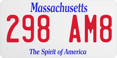 MA license plate 298AM8