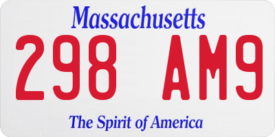 MA license plate 298AM9
