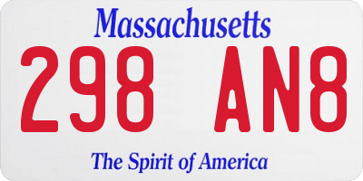 MA license plate 298AN8