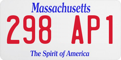 MA license plate 298AP1