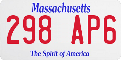 MA license plate 298AP6