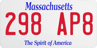 MA license plate 298AP8