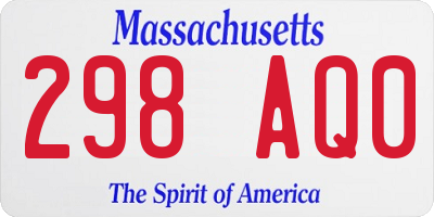 MA license plate 298AQ0