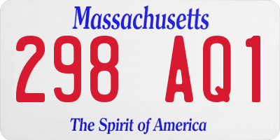MA license plate 298AQ1