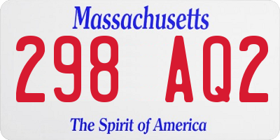 MA license plate 298AQ2