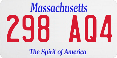 MA license plate 298AQ4