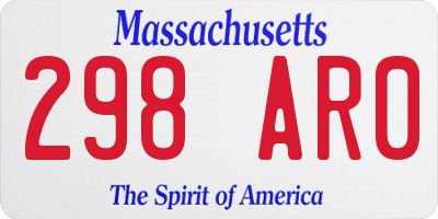 MA license plate 298AR0