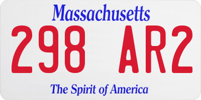 MA license plate 298AR2