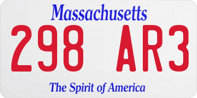 MA license plate 298AR3