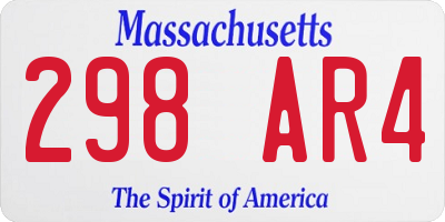 MA license plate 298AR4