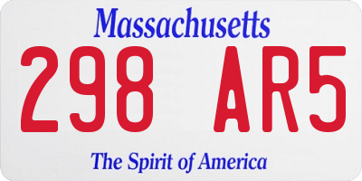 MA license plate 298AR5
