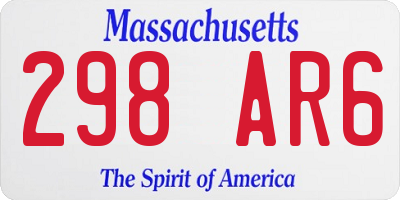 MA license plate 298AR6