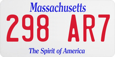 MA license plate 298AR7