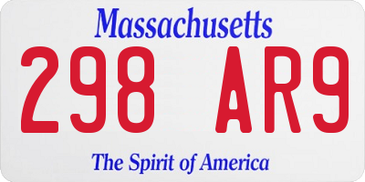 MA license plate 298AR9