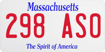 MA license plate 298AS0