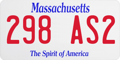 MA license plate 298AS2