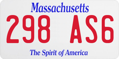 MA license plate 298AS6