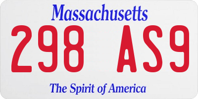 MA license plate 298AS9