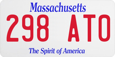 MA license plate 298AT0