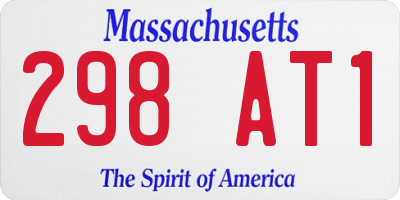 MA license plate 298AT1