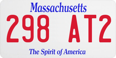 MA license plate 298AT2