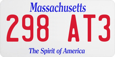 MA license plate 298AT3