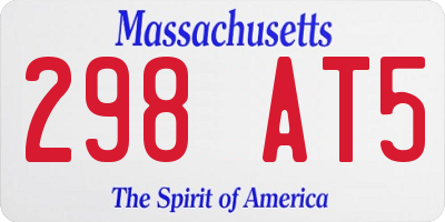 MA license plate 298AT5
