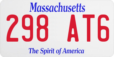 MA license plate 298AT6