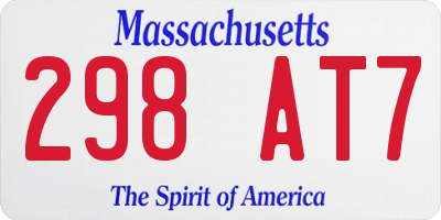 MA license plate 298AT7