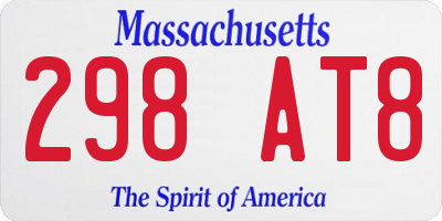 MA license plate 298AT8