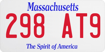 MA license plate 298AT9