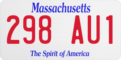 MA license plate 298AU1